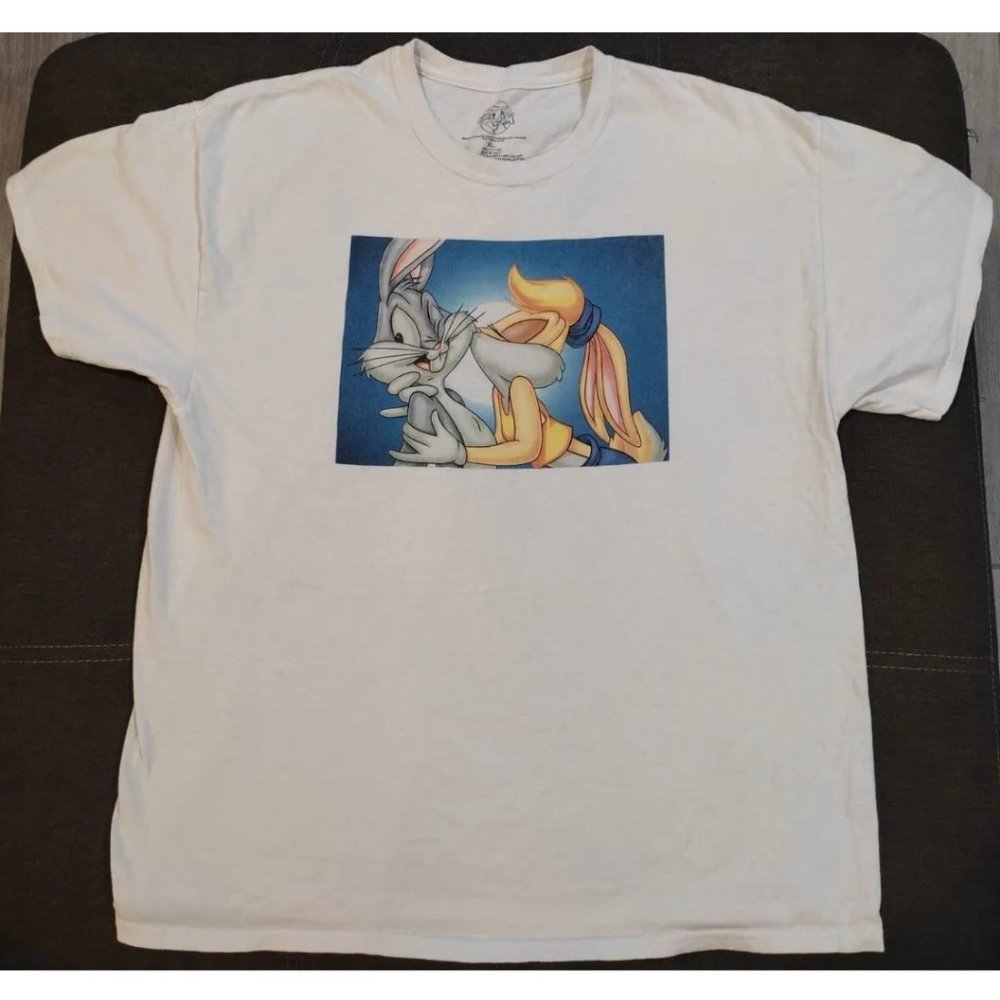 Space Jam Looney Tunes T-Shirt Bugs Lola White Men's XL 90s Vintage